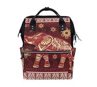 Éléphant Africain Vintage Sac à Langer Sac à Dos Grande Capacité Multifonction Sac à Couches pour Voyage Maman Femme Papa
