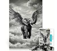 Éléphant ailé dans Un Ciel Nuageux Puzzle de 1000 pièces Développe la mémoire et Amuse Qualité Professionnelle pour stimuler l'esprit (50x75cm)