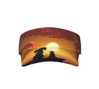 Elephant and Dog Watch The Sunset Sports Pare-soleil pour homme femme Réglable Vide Top Baseball Cap Outdoor Golf Course Soleil Casquettes Noir
