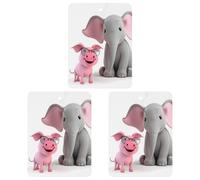 Elephant And Piggie Lot de 3 désodorisants carrés à suspendre pour voiture, maison, bureau, style noir