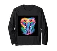 Éléphant arc-en-ciel majestueux Manche Longue