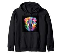 Éléphant arc-en-ciel majestueux Sweat à Capuche