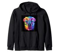 Éléphant arc-en-ciel majestueux Sweat à Capuche
