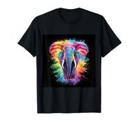 Éléphant arc-en-ciel majestueux T-Shirt