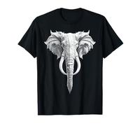 Elephant Artwork Animal Face Lover Motif Safari Afrique Homme T-Shirt