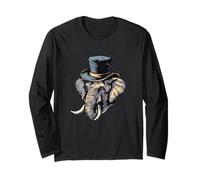 Éléphant avec Chapeau Haut-de-Forme pour Un Look sophistiqué et Amusant Manche Longue