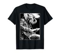 Eléphant avec Guitare à Bascule Animal Punk Grunge esthétique T-Shirt