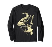 Éléphant avec Guitare à Bascule Guitariste Animal Punk Grunge Manche Longue