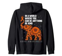 Elephant Be Kind Ruban de Sensibilisation au TDAH Orange Sweat à Capuche