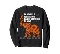 Elephant Be Kind Ruban de Sensibilisation au TDAH Orange Sweatshirt
