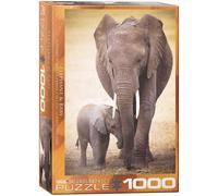 Éléphant & Bébé 1000 Pièce Jigsaw 680mm x 480mm