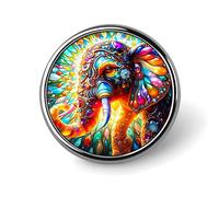 Éléphant bébé dans une prairie fleurie - Badge rond en métal - Broche/épingle à revers pour hommes et femmes - 2,5 cm