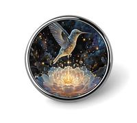 Éléphant bébé dans une prairie fleurie - Badge rond en métal - Broche/épingle à revers pour hommes et femmes - 2,5 cm