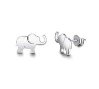 Éléphant Boucles d'oreilles en Argent Sterling 925 Plaqué Or Blanc Petit Mignonne Bijoux pour Femmes Filles Enfants