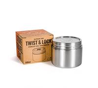 Elephant Box Twist & Lock Récipient alimentaire anti-fuite en acier inoxydable avec couvercle à vis - 500 ml, sans plastique et respectueux de l'environnement