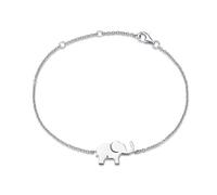 Éléphant Bracelet en Argent Sterling 925 Plaqué Or Blanc Petit Mignonne Bijoux pour Femmes Filles Enfants avec Chaîne 15+3 cm
