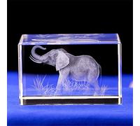Éléphant cadeaux/3D gravé au laser en cristal art de figurines éléphantes en cristal cube en verre pour décoration de la maison