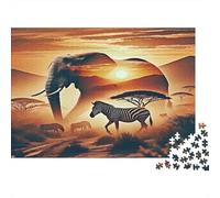 éléphant Casse-tête 1000 Pièces sans Poussière, Puzzles pour Adultes Jeu De Patience pour Une Activité Jour De Pluie, Cadeau De Retraite 38x26cm/1000pcs