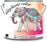 elephant color Peinture à paillettes en latex - Peinture à émulsion pour mur intérieur - Peinture murale à paillettes (2 l, noir - Paillettes)