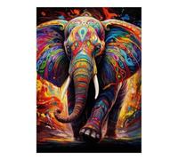 Éléphant Couleur Abstrait 1000 Pièces Mini Puzzle pour Adultes Idée Cadeau | 38x26cm Carton Amateurs De Puzzles Détente Puzzle Fait Main Cadeau Anniversaire Décor Maison