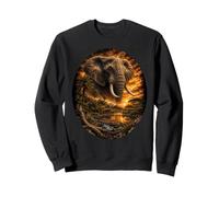 Éléphant d'Afrique Coucher de Soleil Wildlife Art Safari Elephant Sweatshirt