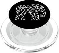 Éléphant d'Afrique - Mignon Safari Afrique Mammifère Zoo Noir Blanc PopSockets PopGrip pour MagSafe
