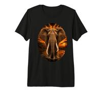 Éléphant d'Afrique Safari Coucher de Soleil Nature Amoure T-Shirt Haut de Gamme