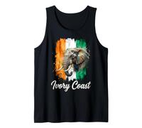 Éléphant de la Côte D'Ivoire et Drapeau National Aquarelle Splash Art Débardeur