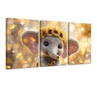 Éléphant Diamond Painting Kits Mignon DIY Adults Taille Full Rond Peinture De Diamant Point de Croix Broderie Cristal Strass Artisanat pour Home Decoration, Loisirs Créatifs Cadeau 30x40cm 2S-1071