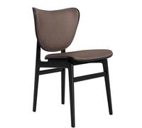 Elephant Dining Chair Chaise Cuir couverture Norr11 cuir brun foncé - chêne noir - 4251501629306