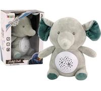 Eléphant endormi ourson étoile projecteur gris