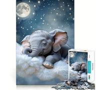 Éléphant endormi sur Un Nuage Puzzle de 1000 pièces pour Adultes Stimule la mémoire Joie familiale Motif à Assembler Vœux du Père Noël 38x52cm