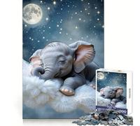 Éléphant endormi sur Un Nuage Puzzle de 1000 pièces pour Adultes Stimule la mémoire Joie familiale Motif à Assembler Vœux du Père Noël 38x52cm