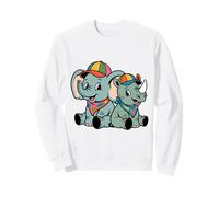 Éléphant et Rhinocéros Amis - Dessin Animal Mignon Sweatshirt