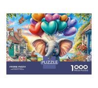 Éléphant Étoilé 1000 PC Carton DIY Éléphant with Balloons Puzzle, Entraînement Concentration Adolescents, Soulagement Stress & Loisirs Après L'école 38x26cm/1000pcs