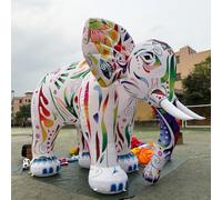 Éléphant géant gonflable coloré à LED pour événements publicitaires, festivals, décoration de scène, 3 m de haut