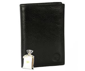 Elephant - Grand Classique Portefeuille en Cuir Noir N1328 - Grand Portefeuille Homme Pack Cadeau Noël. Une fête. Un Anniversaire - Noir