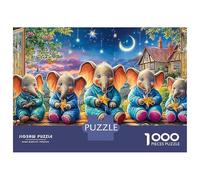 Éléphant in Basket Puzzle 1000 Pièces Qualité Supérieure Seniors Star Éléphants sans Poussière Divertissement sans Écran Stimulant Papier Recyclé 38x26cm/1000pcs