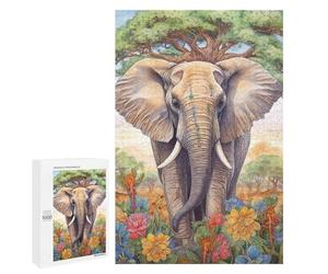 Elephant in Bloom Nature's Majesty Puzzle 1000 Pièces Educa Jouet en Bois Cadeau Unique Décoration Intérieure Jeu Éducatif Challenge Toy Adultes Et Enfants À Partir De 14 Ans 1000 PCS