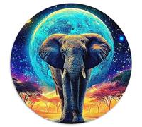 Éléphant in Starlight 1000 Pièces Puzzle Circulaire Puzzle Adulte pour Enfants Pression Réduite Puzzle Jeu D'Intelligence Décoration pour Enfants Cadeau 1000pcs (67.5x67.5cm)