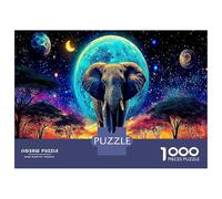 éléphant in StarLumière Carton Extra Épais Lune Puzzle De Bricolage pour Adultes Enfants 12 Ans+ Jeu De Famille Amusant Stimulant Belle Décoration 52x38cm/1000pcs