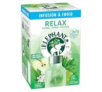 ELEPHANT Infusion A froid Relax, Eau Froide Aromatisée, Parfums Naturels Pomme Jasmin Verveine, 15 Sachets Pyramid