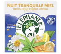 ELEPHANT - Infusion Apaisante Nuit pour un Sommeil Réparateur, Douceur au Miel (20 Sachets) - Lot de 3 - vendu par Lot