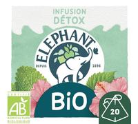 ELEPHANT - Infusion Détox Bio aux Arômes Naturels, Saveur Fraîche et Légère (20 Sachets) - Lot de 3 - vendu par Lot
