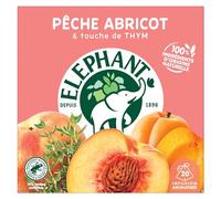Elephant Infusion Pêche Abricot Thym, 20 Sachets Pyramid | Tisane sans théine, 100% ingrédients d'origine naturelle, Rainforest Alliance, sachet pyramid, arômes fruités, idéale détente