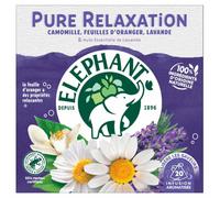 Elephant Infusion Pure Relaxation – Camomille, Feuille d'Oranger et Lavande – 20 Sachets Pyramid