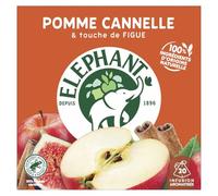 ELEPHANT - Infusion Réconfortante Pomme Cannelle & Figue, Arômes Naturels, Boîte 20 Sachets - Le lot de 3