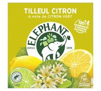 ELEPHANT - Infusion Relaxante au Tilleul et Citron, Saveur Douce et Apaisante (20 Sachets) - Lot de 3 - vendu par Lot