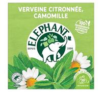 Elephant Infusion Aromatisée, Goût Verveine citronnée et Camomille, Certifié Rainforest Alliance, Ingrédients d'origine 100% naturelle, 20 Sachets Pyramid