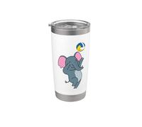 Éléphant joue au volleyball Gobelet isotherme en acier inoxydable double paroi